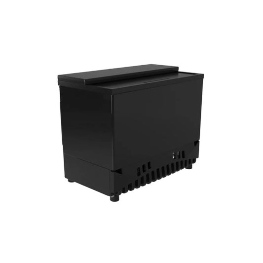 ENFRIADOR HORIZONTAL NEGRO CON 3 PARRILLAS CON CAPACIDAD DE 0.402 M³, 1 TAPA CORREDIZA MODELO HR15