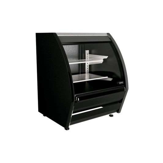 VITRINA CREMERA BLANCO/NEGRO CON 2 PARRILLAS CON CAPACIDAD DE 0.227 M³ CRISTAL CURVO MODELO PHS-8 Negro