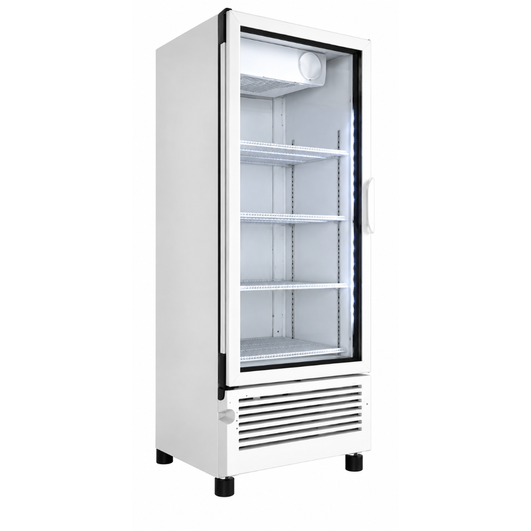 REFRIGERADOR VERTICAL DE 4 PARRILLAS CON CAPACIDAD DE 0.48 M³, 2 PUERTAS, LUZ LED MODELO VMC17A