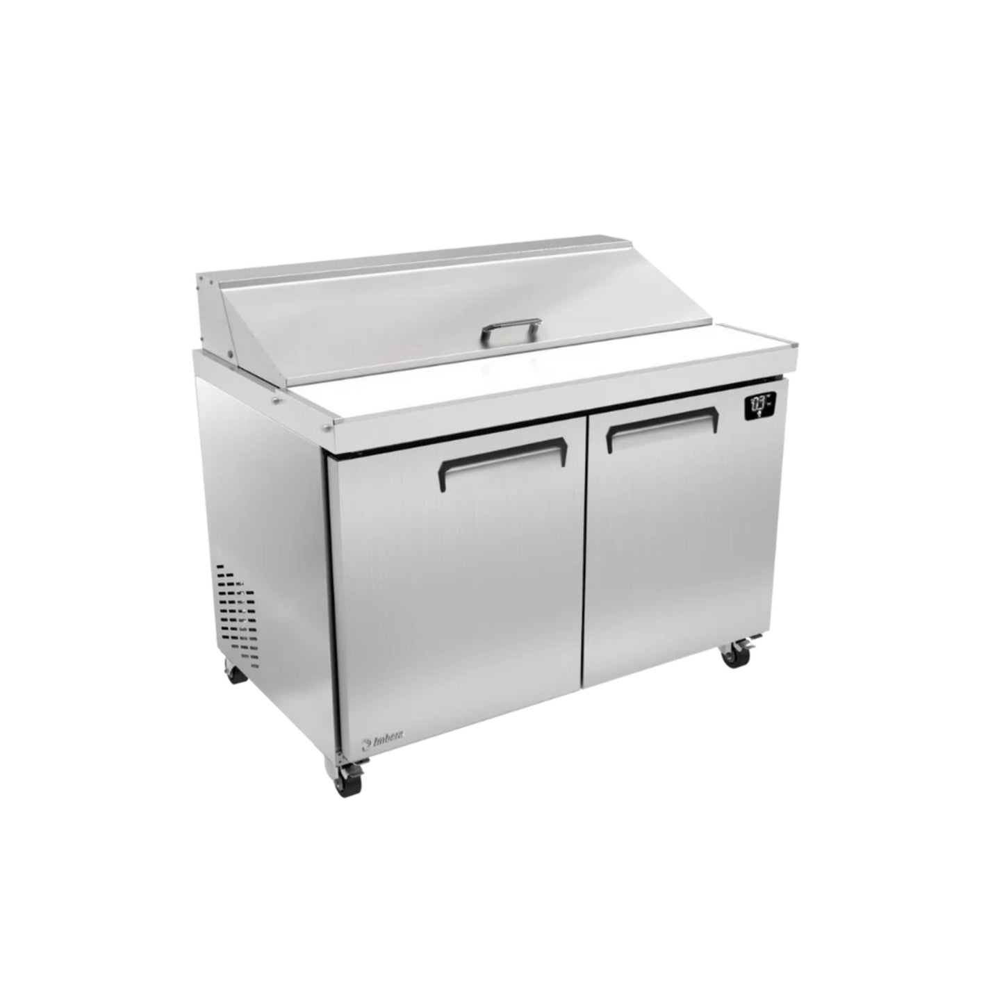 MESA FRÍA LÍNEA PROFESIONAL SPT48-2P LÍNEA PROFESIONAL CON 2 PUERTAS Y 12 INSERTOS GASTRONORM, RANGO 0.5°C A 5°C