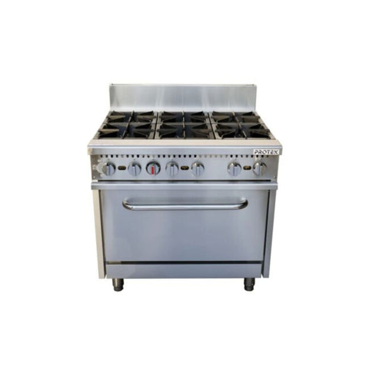 ESTUFA CON HORNO DE GRAN CAPACIDAD EN ACERO INOXIDABLE MODELO EHGP-6Q
