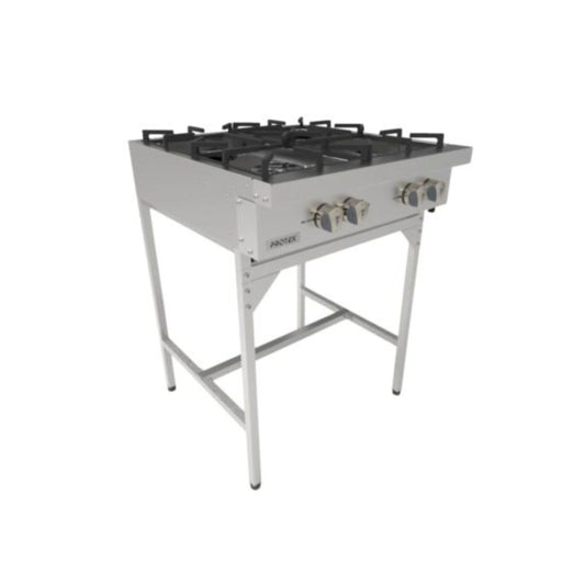 PARRILLA A GAS PROTEK DE MÁXIMA POTENCIA EN ACERO INOXIDABLE CON PARRILLAS DE HIERRO VACIADO MODELO PAP-4QGS