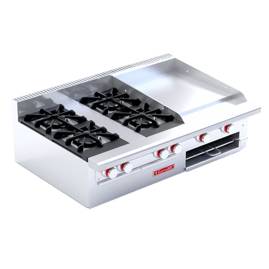 ESTUFA DE 6 QUEMADORES CON PLANCHA Y GRATINADOR EC-6-GRILL MESA MГЃSTER