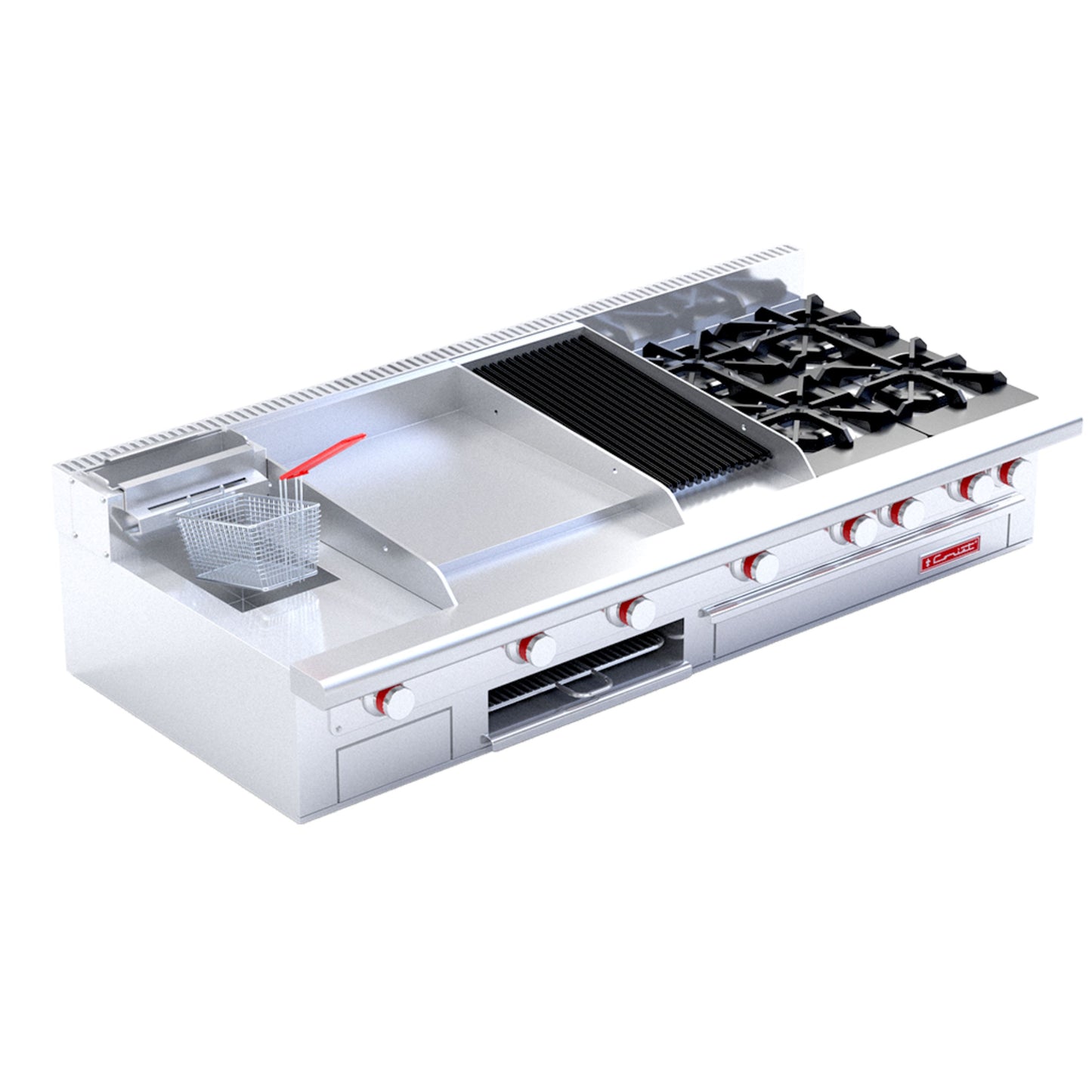 ESTUFA DE 4 QUEMADORES FREIDORA 3 L, PLANCHA, GRATINADOR , ASADOR MULTIPLE DE MESA MГЃSTER