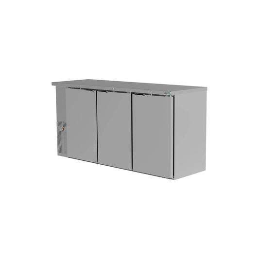 REFRIGERADOR CONTRABARRA 3 PUERTAS SÓLIDAS, 6 PARRILLAS, 540 BOTELLAS (12 OZ.) MODELO ABBC-24-72-S HC