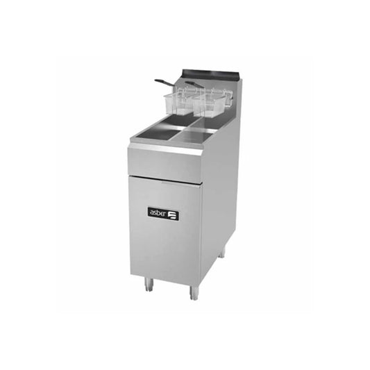 FREIDORA DOBLE 25 + 25 LB, 4 QUEMADORES, 140 000 BTU TOTAL GAS NATURAL MODELO AEF-2525-S