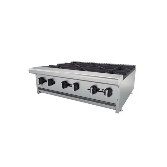 PARRILLA 6 QUEMADORES, 180 000 BTU TOTAL GAS NATURAL MODELO AEHP-6-36
