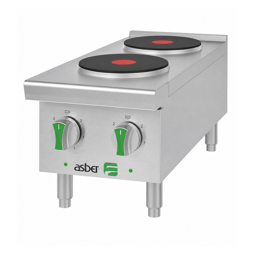 PARRILLA ELECTRICA CON 2 PLACAS REDONDAS AEHP E 2 12 EM