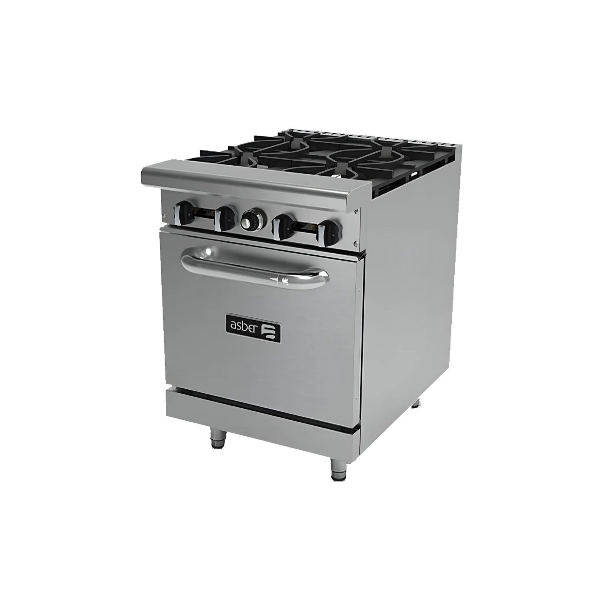 ESTUFA ASBER 1 HORNO 4 QUEMADORES, 24" PARRILLA, 150 BTU TOTAL, 610 X 823 X 902 MM GAS NATURAL MODELO AER-4-24