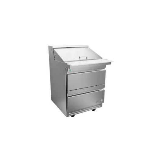 MESA REFRIGERADA 0 PUERTAS, 2 CAJONES, 9.5 FT³, 3 + 9 INSERTOS MODELO APTM-27-12-D2 P HC