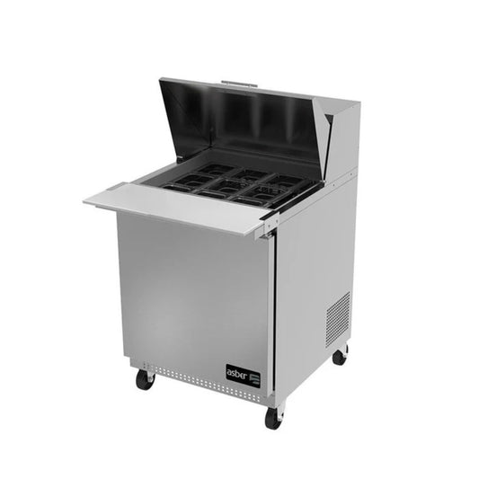 MESA REFRIGERADA 1 PUERTA, 1 PARRILLA, 6.9 FT³, 3 + 9 INSERTOS MODELO APTM-27-12 HC