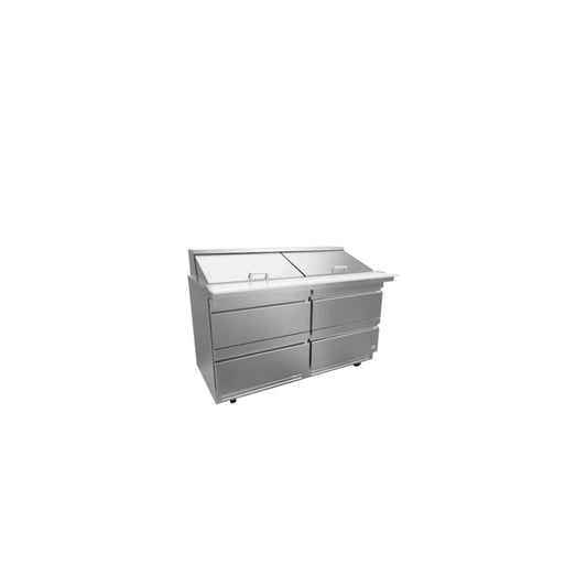 MESA REFRIGERADA 1 PUERTA, 4 CAJONES, 25.4 FT³, 30 INSERTOS MODELO APTM-72-30-D4 P HC