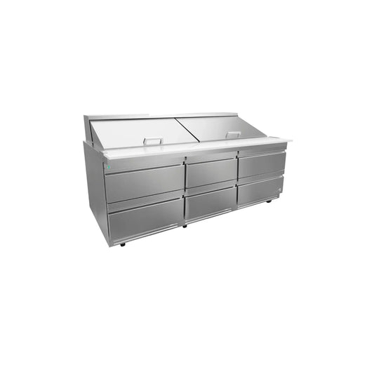 MESA REFRIGERADA 0 PUERTAS, 6 CAJONES, 25.4 FT³, 30 INSERTOS MODELO APTM-72-30-D6 P HC