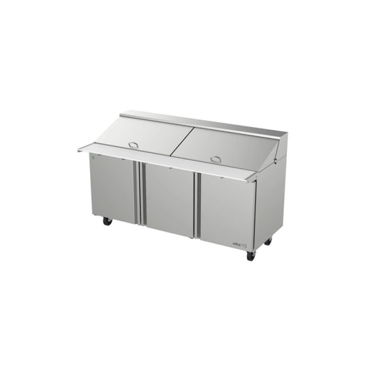 MESA REFRIGERADA 3 PUERTAS, 3 PARRILLAS, 25.4 FT³, 30 INSERTOS MODELO APTM-72-30 P HC