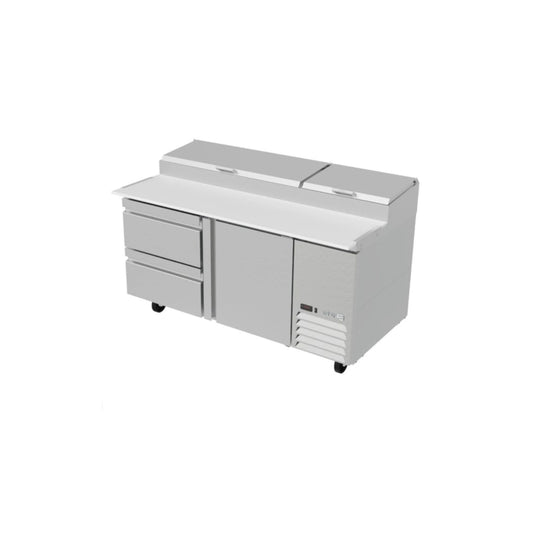 MESA REFRIGERADA 2 PUERTAS, 2 CAJONES, 20.8 FT³, 9 INSERTOS MODELO APTP-67-D2 P HC