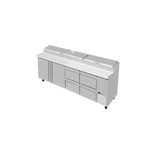 MESA REFRIGERADA 3 PUERTAS, 4 CAJONES, 30.2 FT³, 12 INSERTOS MODELO APTP-93-D4 P HC