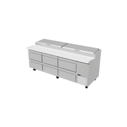 MESA REFRIGERADA 3 PUERTAS, 6 CAJONES, 30.2 FT³, 12 INSERTOS MODELO APTP-93-D6 P HC