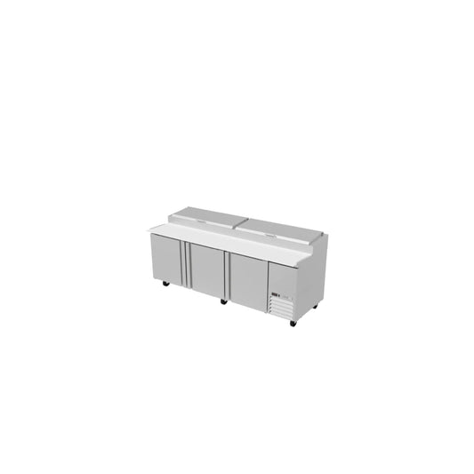 MESA REFRIGERADA 3 PUERTAS, 6 PARRILLAS, 30.2 FT³, 12 INSERTOS MODELO APTP-93 P HC