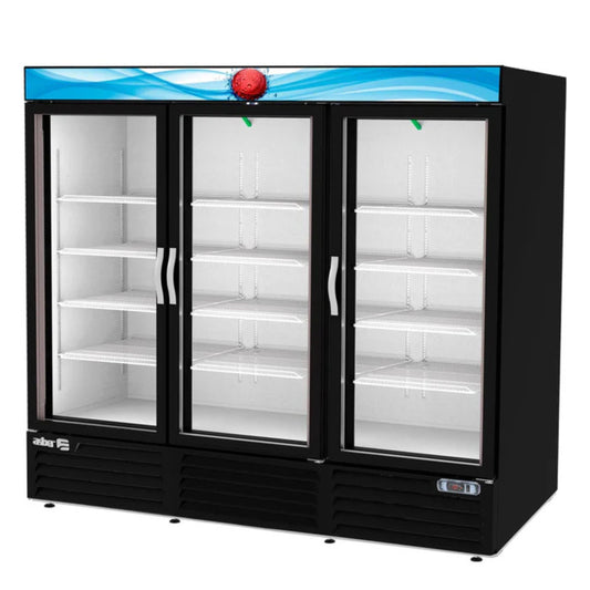 REFRIGERADOR VERTICAL 3 PUERTAS SÓLIDAS, 12 PARRILLAS, 72 FT³ MODELO ARMD-72 HC