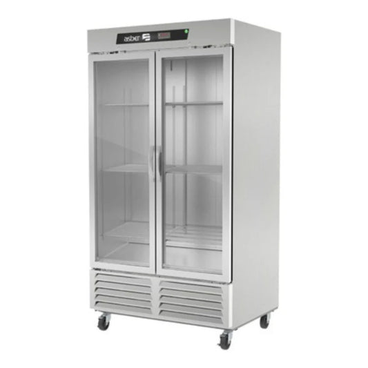 REFRIGERADOR VERTICAL 2 PUERTAS DE CRISTAL, 37 PIES³, ILUMINACIÓN LED MODELO ARR-37-G HC
