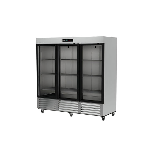 REFRIGERADOR VERTICAL 3 PUERTAS DE CRISTAL, 9 PARRILLAS, 72 FT³ MODELO ARR-72-G-H HC