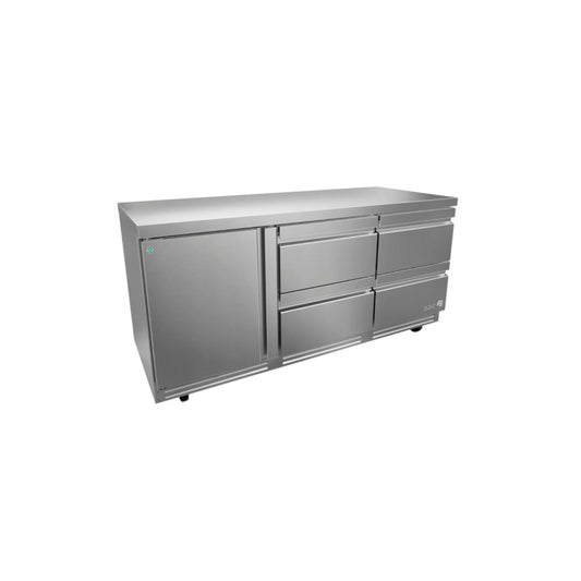 MESA PARA REFRIGERACIÓN, 72 PIES³, 4 PUERTAS, 4 PARRILLAS, ACERO INOXIDABLE MODELO AUTR-72-D4 P HC