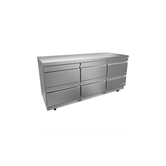 MESA PARA REFRIGERACIÓN, 72 PIES³, 6 PUERTAS, 6 PARRILLAS, ACERO INOXIDABLE MODELO AUTR-72-D6 P HC