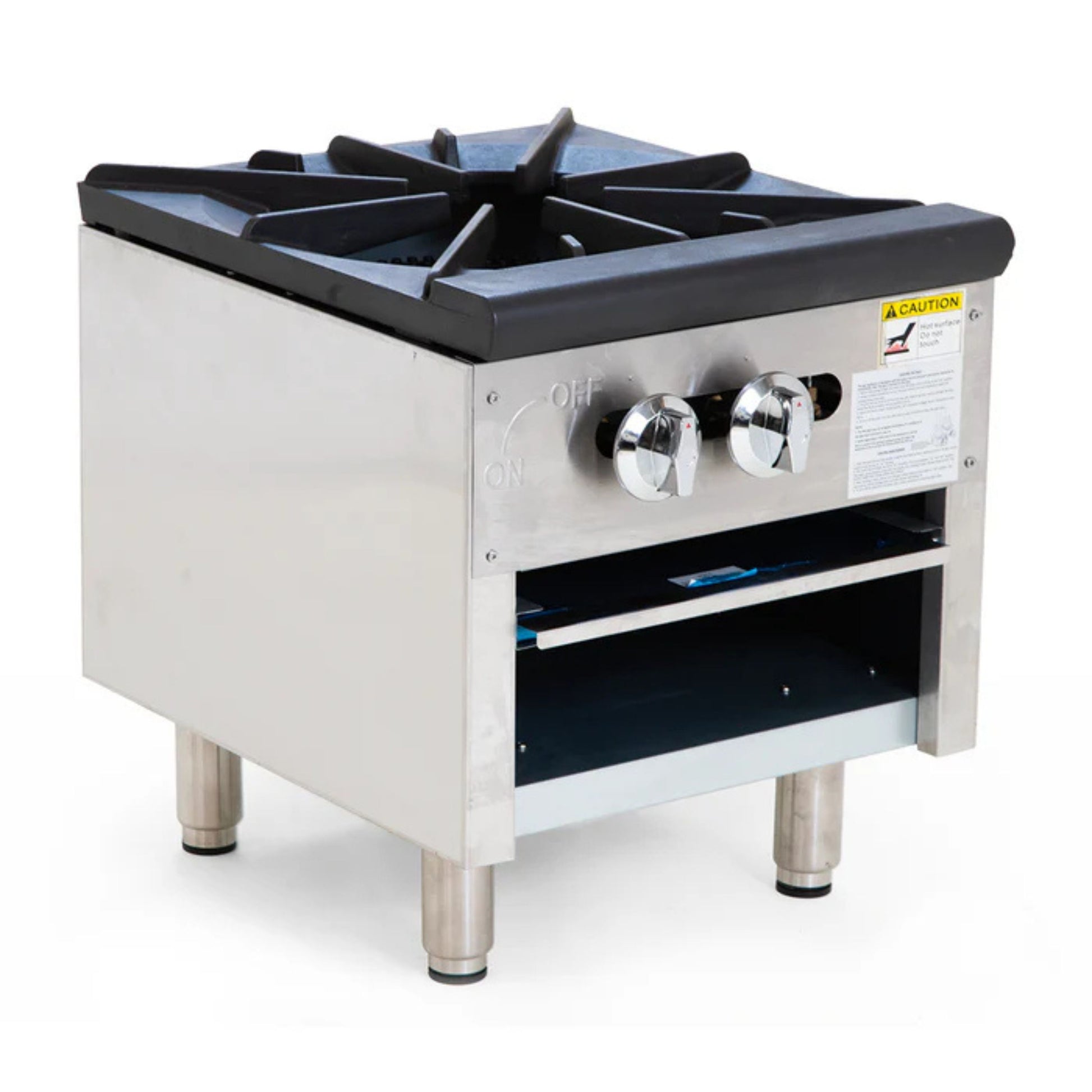 ESTUFÓN COMERCIAL DE UNA SECCIÓN A GAS DE 3 QUEMADORES CONCÉNTRICOS