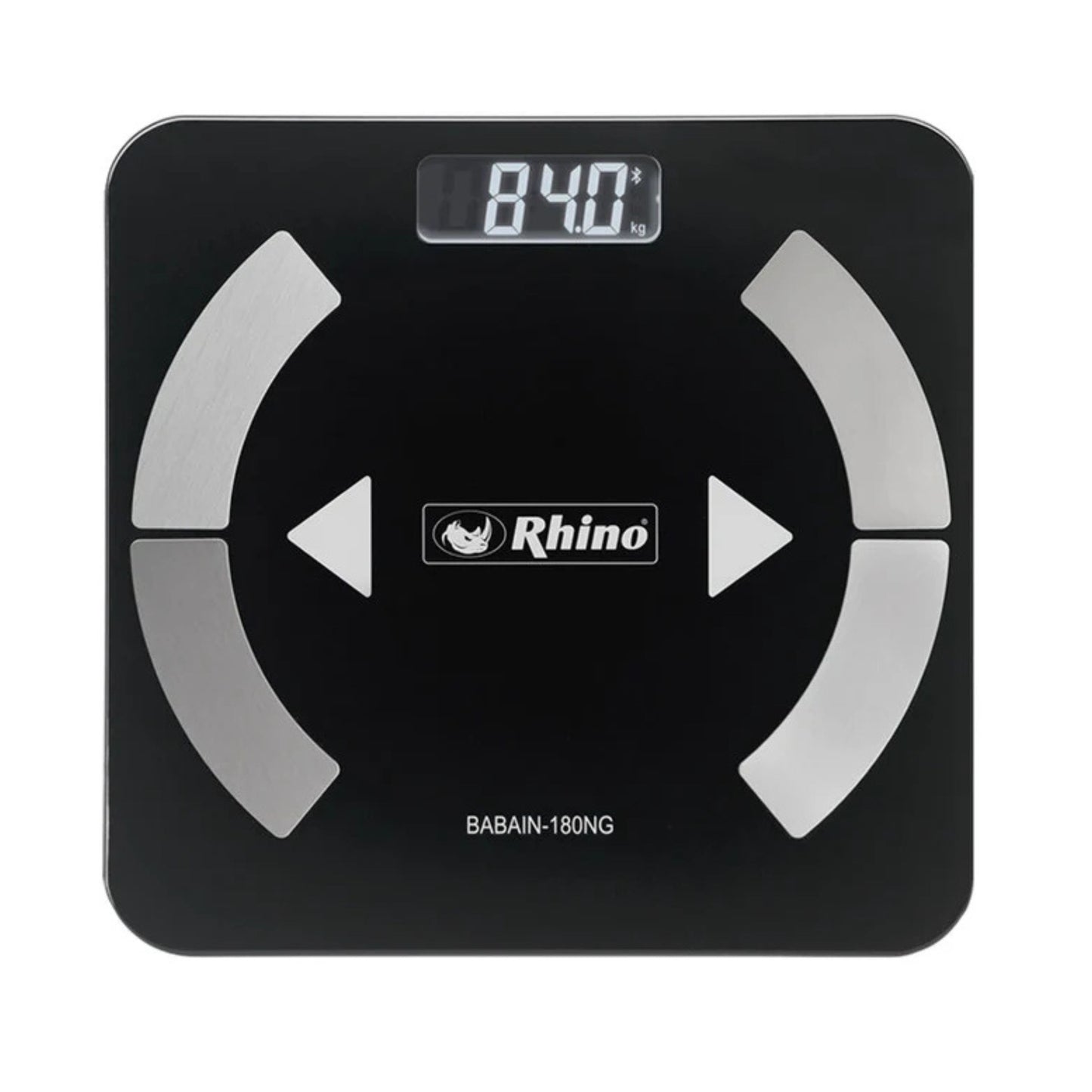 BÁSCULA CORPORAL Y DE HOGAR 180KG / 100G, APP CON INDICADORES DE PESO, BLUETOOTH, BACKLIGHT, PESA EN KG Y LB, PLATO CRISTAL TEMPLADO 26 X 26CM MODELO BABAIN-180NG