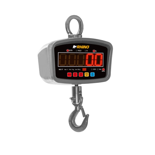 BÁSCULA COLGANTE 1T / 500G, BACKLIGHT, CONSTRUCCIÓN ALUMINIO, INCLUYE CONTROL REMOTO, FUNCIÓN HOLD MODELO BAC-1T