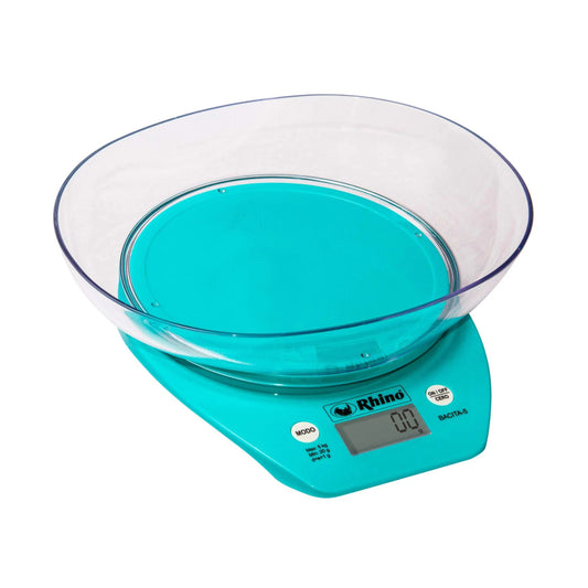 BÁSCULA PARA COCINA 5KG / 1G, CÁLCULO DE VOLUMEN, PESA EN G, LB Y OZ, TAZÓN DESMONTABLE TRANSPARENTE 1L MODELO BACITA-5