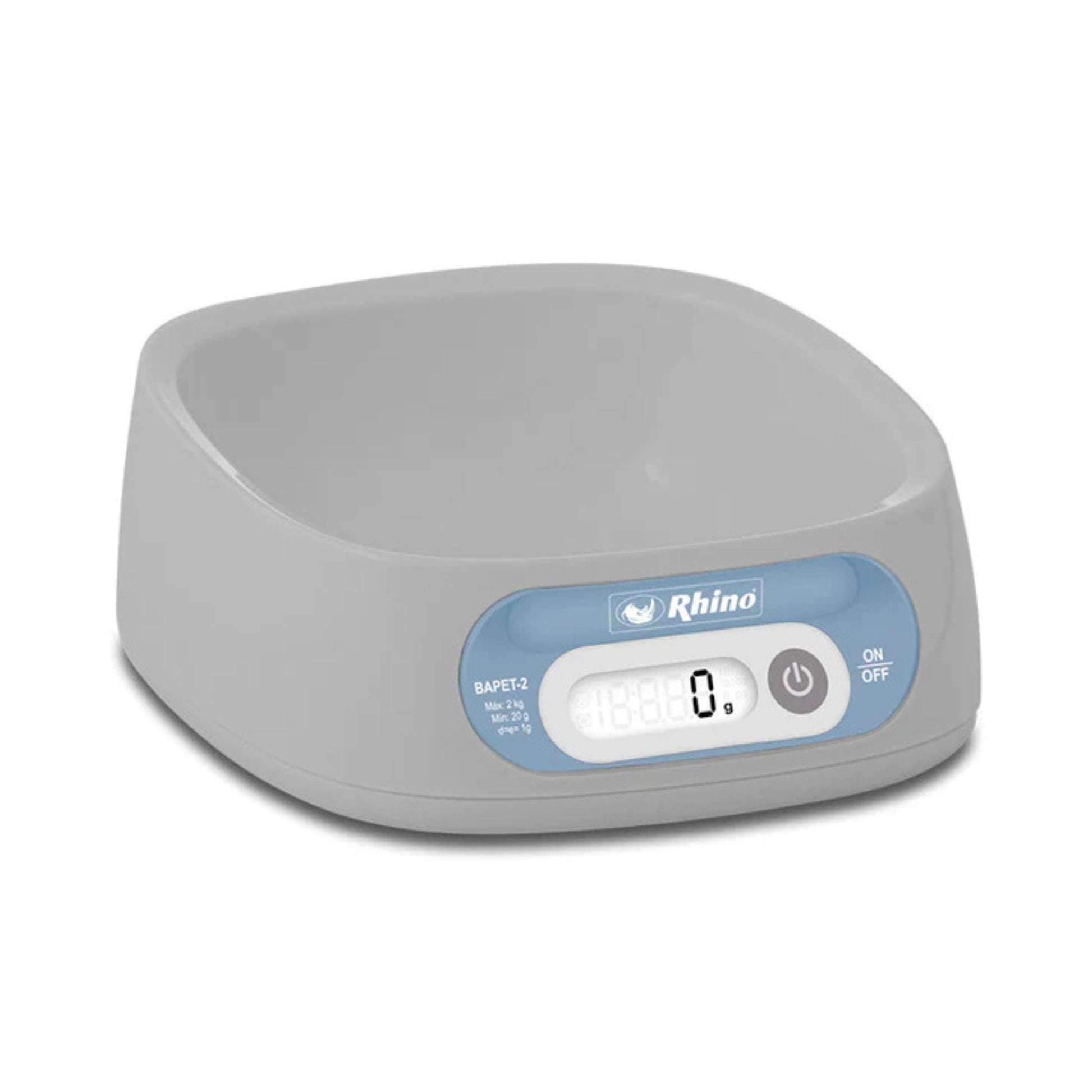 BÁSCULA CORPORAL Y DE HOGAR 2KG / 1G, RESISTENTE AL AGUA 600ML, PESA EN KG, G Y LB, TAZÓN PLÁSTICO ABS 16 X 16CM MODELO BAPET-2