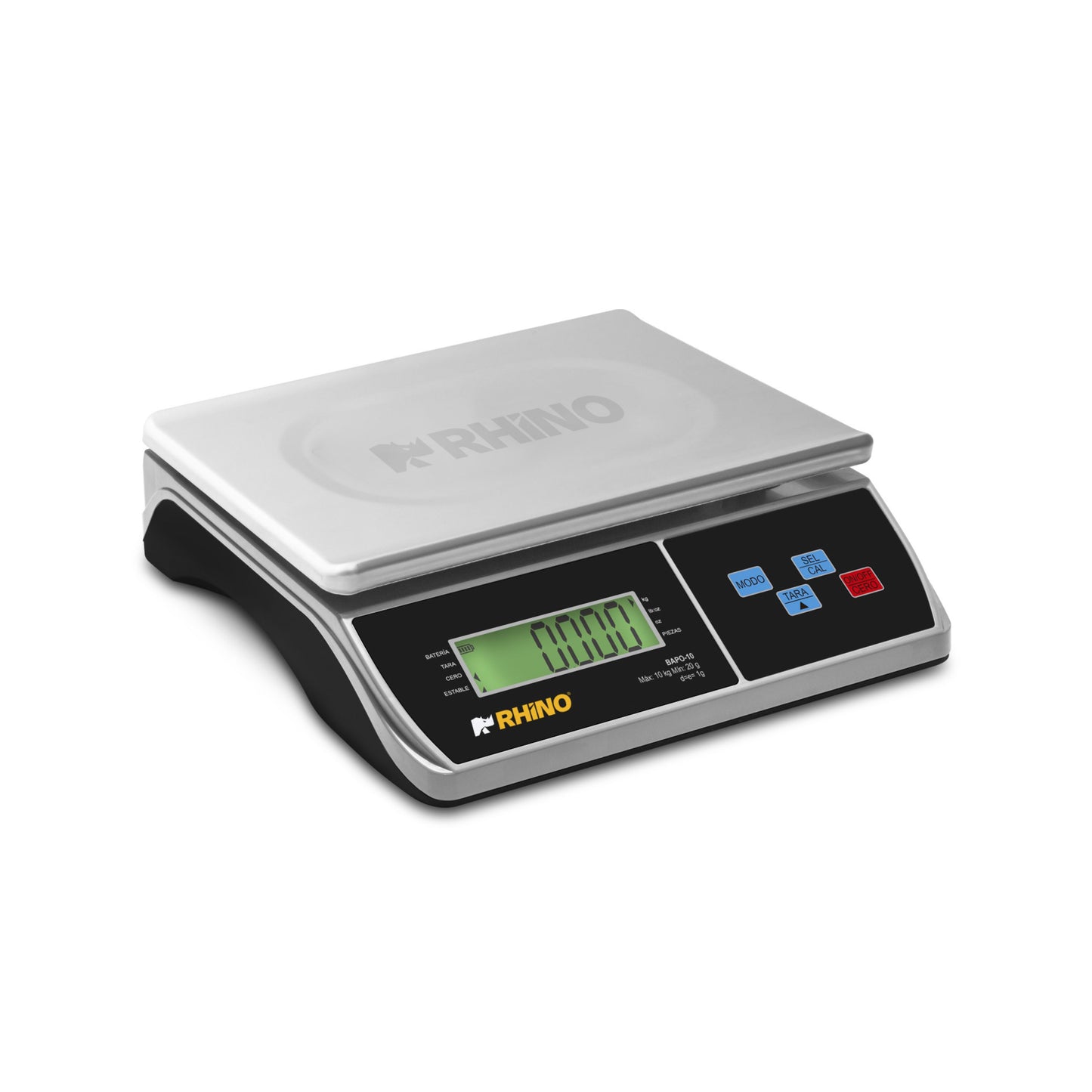 BÁSCULA PORCIONADORA 10KG, CÁLCULO DE PORCIONES Y CONTADORA, PLATO ACERO INOXIDABLE 30 X 23CM MODELO BAPO-10