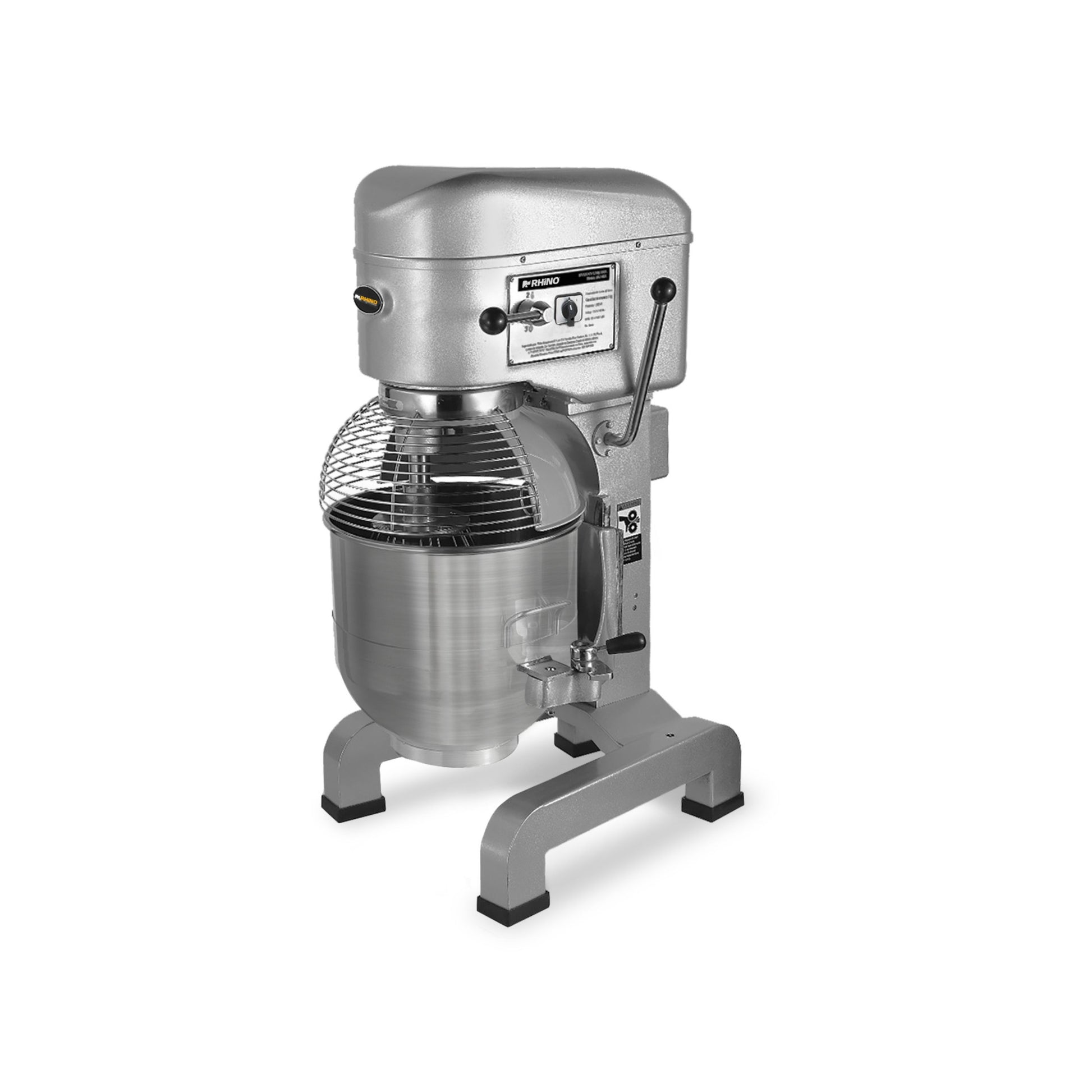 BATIDORA PLANETARIA 40L, 1,500W, 3 VELOCIDADES, INCLUYE PALETA, GLOBO Y GANCHO, TAZÓN ACERO INOXIDABLE CON REJA PROTECTORA MODELO BATI-40X