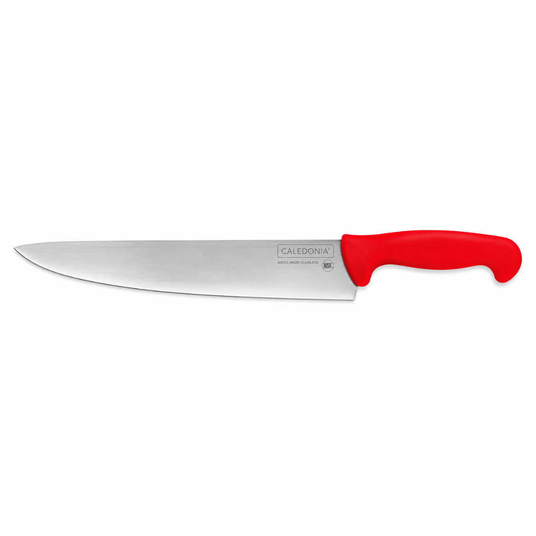 CUCHILLO BISTECERO RECTO 12”, FILO PROFESIONAL, MANGO ERGONÓMICO, COLOR ROJO. MODELO CABIR-12R