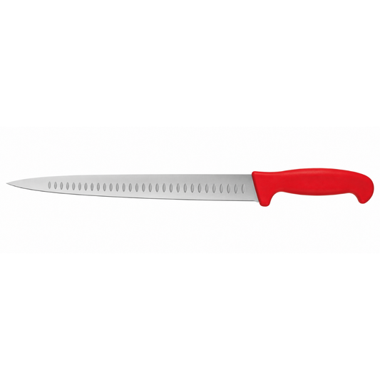 CUCHILLO CECINERO 14", FILO PROFESIONAL, MANGO ERGONÓMICO, COLOR ROJO MODELO CACE-22R