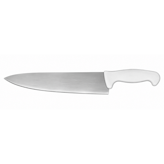 CUCHILLO CHEF 12”, FILO PROFESIONAL, MANGO ERGONÓMICO, COLOR BLANCO MODELO CACHE-12B