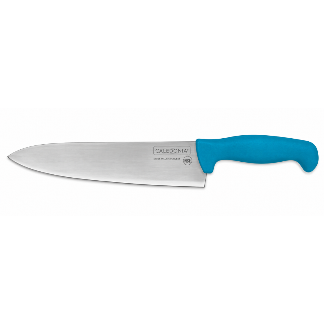 CUCHILLO CHEF 8”, FILO PROFESIONAL, MANGO ERGONÓMICO, COLOR AZU MODELO CACHE-8AZ