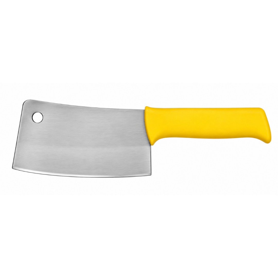 HACHUELA 6”, FILO PROFESIONAL, MANGO ERGONÓMICO, COLOR AMARILLO. MODELO CACHU-6A