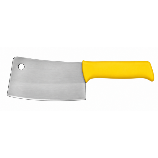 HACHUELA 6”, FILO PROFESIONAL, MANGO ERGONÓMICO, COLOR AMARILLO. MODELO CACHU-6A