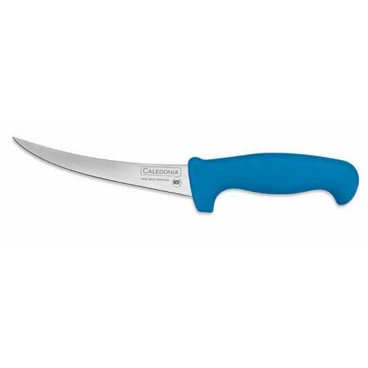 CUCHILLO DESHUESADOR CURVO 6”, FILO PROFESIONAL, MANGO ERGONÓMICO, COLOR AZU MODELO CADEC-6AZ