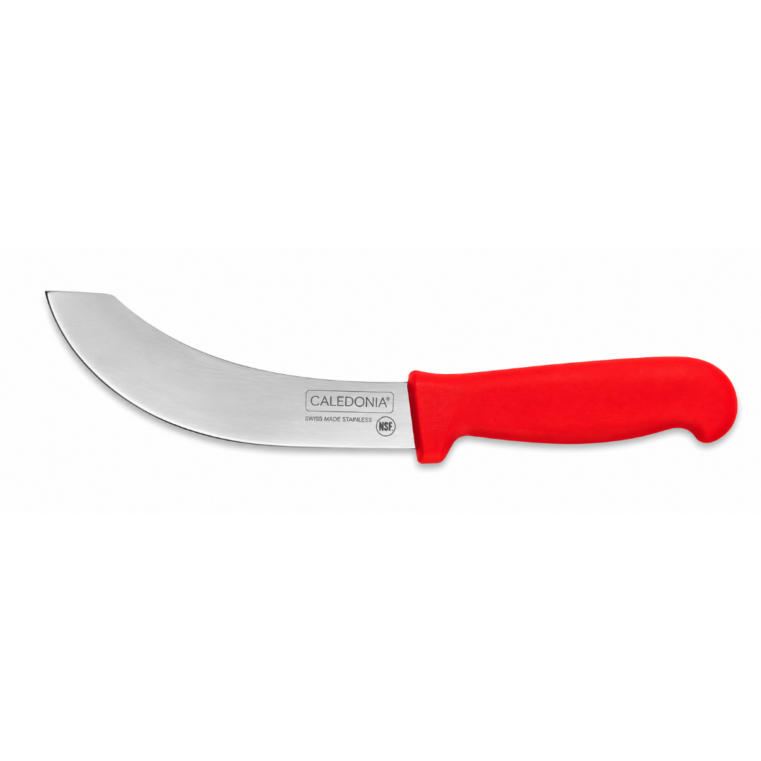 CUCHILLO DESHUESADOR CURVO 6”, FILO PROFESIONAL, MANGO ERGONÓMICO, COLOR ROJO. MODELO CADEC-6R