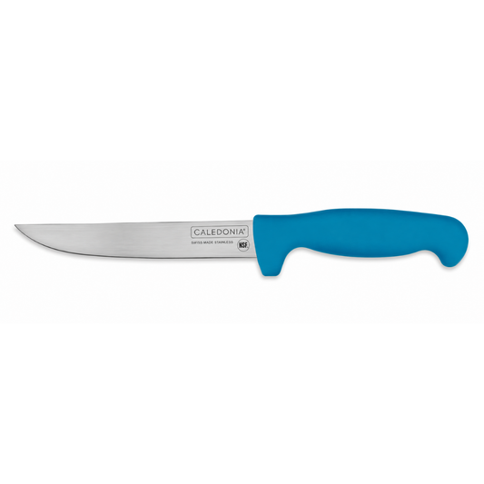 CUCHILLO DESHUESADOR RECTO 6”, FILO PROFESIONAL, MANGO ERGONÓMICO, COLOR AZUL. MODELO CADER-6AZ