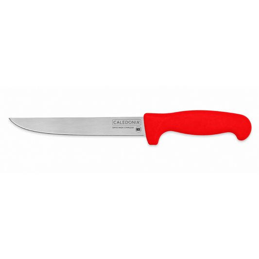 CUCHILLO DESHUESADOR RECTO 6”, FILO PROFESIONAL, MANGO ERGONÓMICO, COLOR ROJO MODELO CADER-6R