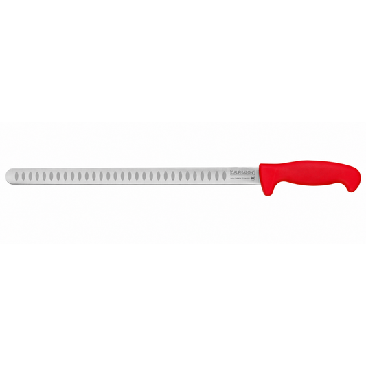 CUCHILLO PARA JAMÓN 14”, FILO PROFESIONAL, MANGO ERGONÓMICO, COLOR ROJO. MODELO CAJAM-14R