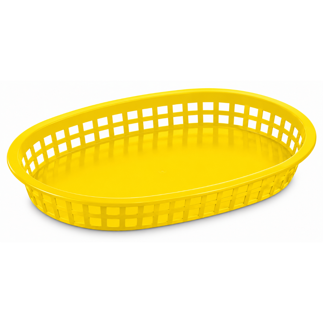 CANASTA DE PLÁSTICO PARA CENTRO DE MESA, OBLONGA COLOR AMARILLO MODELO CAMOB-A