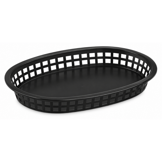 CANASTA DE PLÁSTICO PARA CENTRO DE MESA, OBLONGA COLOR NEGRO MODELO CAMOB-N