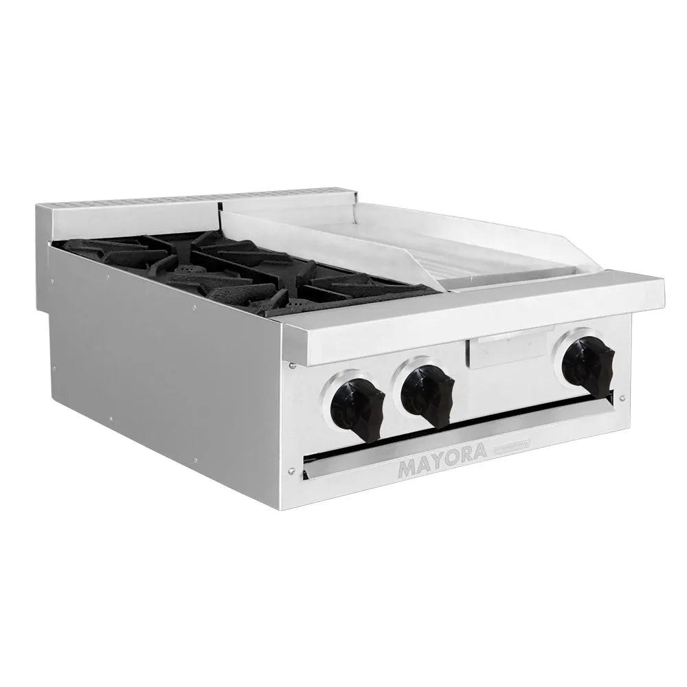ESTUFA MODULAR CON 1 QUEMADOR Y 1 ESPACIO DE PLANCHA EN ACERO INOXIDABLE MODELO CG20031