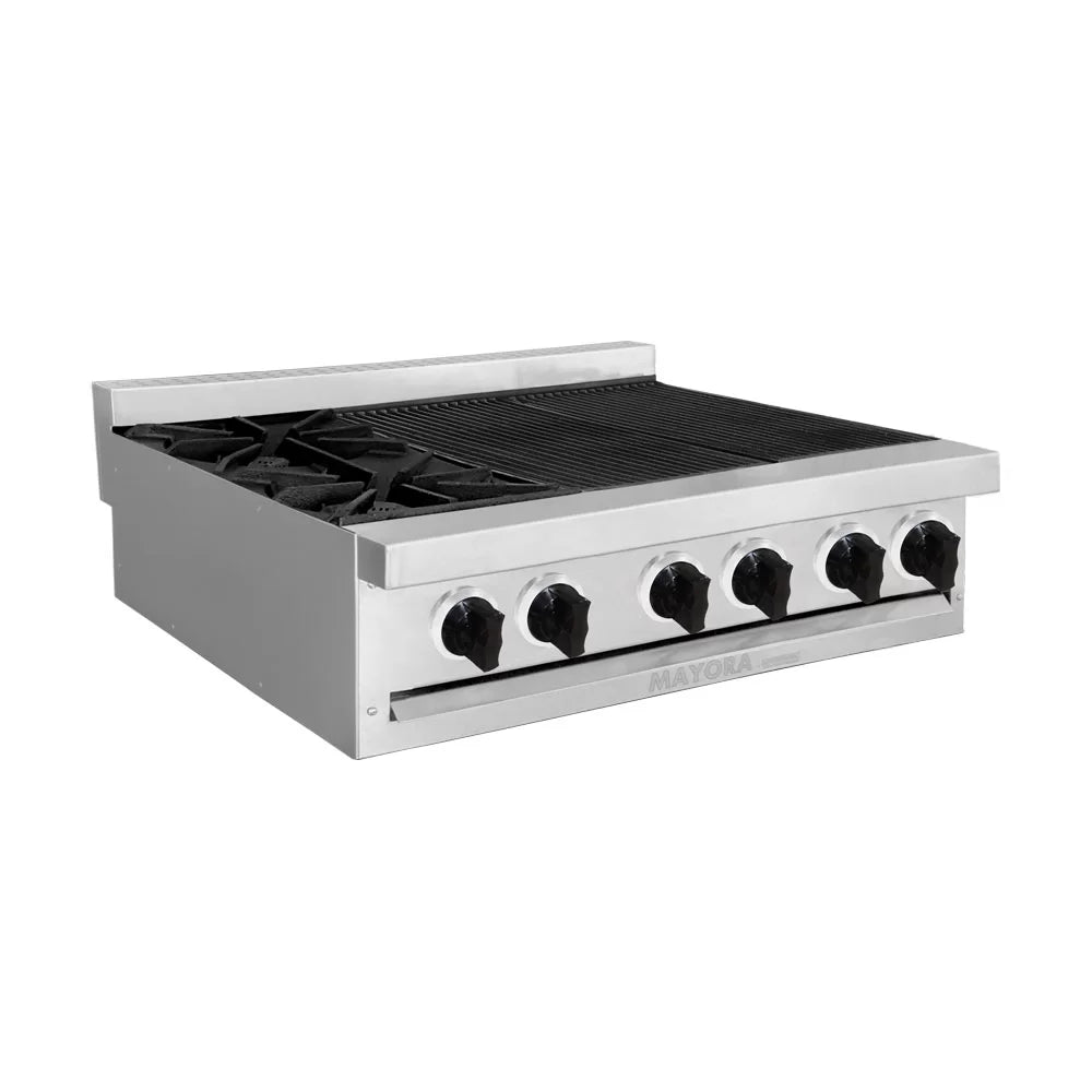 ESTUFA MODULAR CON 1 QUEMADOR Y 2 ESPACIOS DE ASADOR EN ACERO INOXIDABLE MODELO CG30051