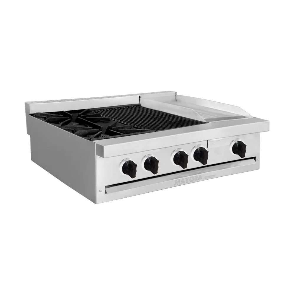 ESTUFA MODULAR CON 1 QUEMADOR, 1 ESPACIO DE ASADOR Y 1 ESPACIO DE PLANCHA EN ACERO INOXIDABLE MODELO CG30071